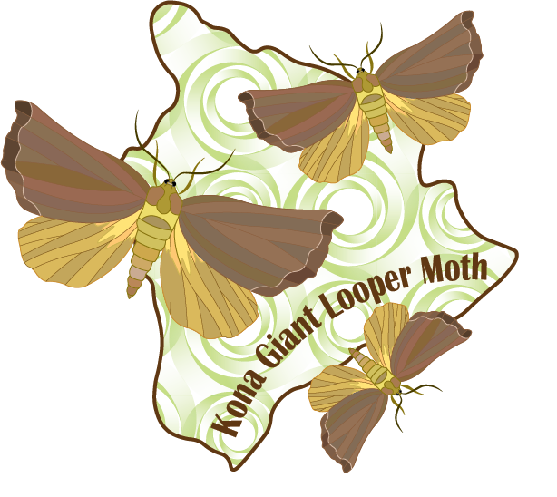 logo of extinct moth over big island